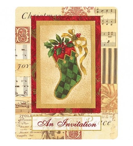 Elegant Stocking Christmas Invitations 20ct