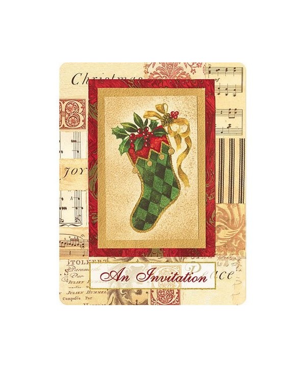 Elegant Stocking Christmas Invitations 20ct