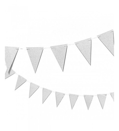 Silver Party Banner Triangle Garland