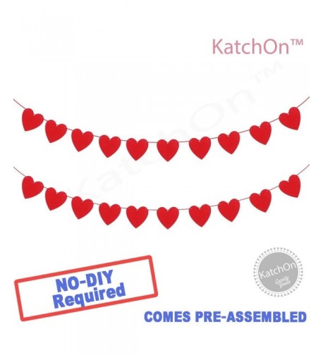 KATCHON Felt Heart Garland Banner