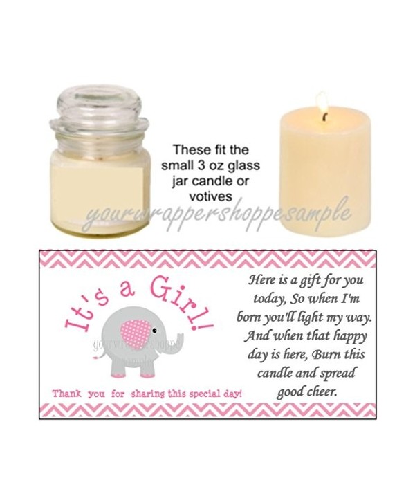 Elephant Shower Candle Party Labels