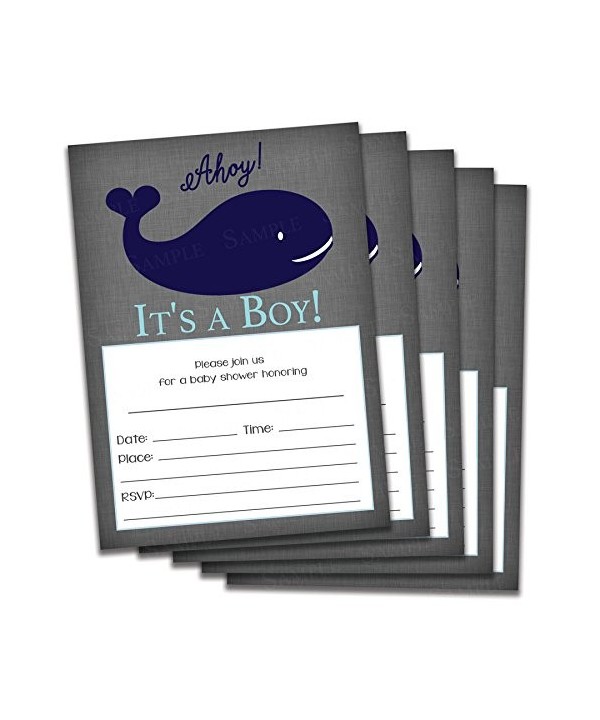 Nautical Fill Whale Shower Invitations