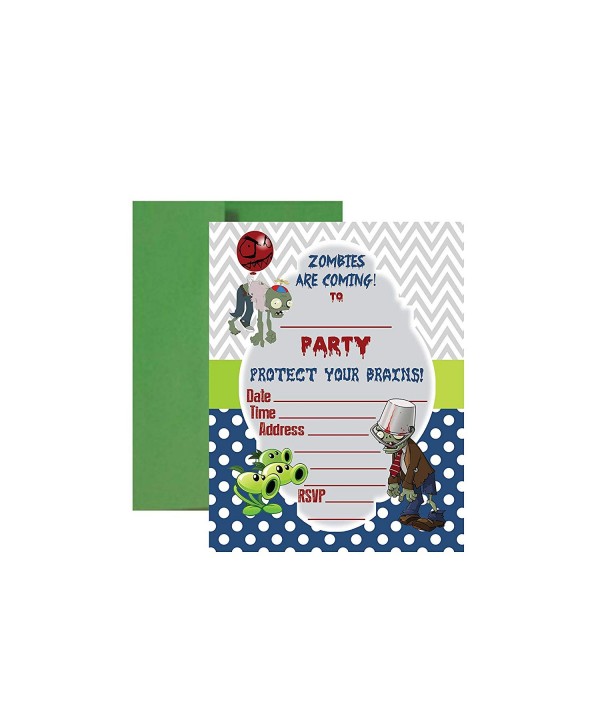 PVZ Birthday Party Supplies Invitations
