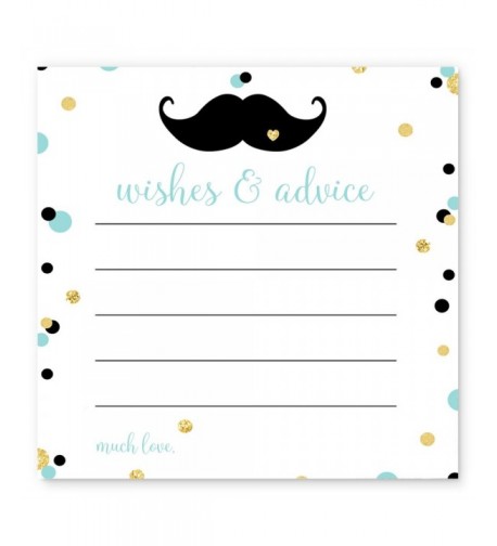 Mustache Advice Wishes Cards Shower