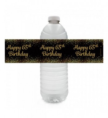 Black Birthday Party Bottle Labels