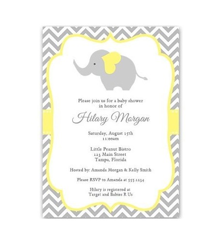 Elephant Invitations Chevron Personalized Envelopes