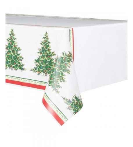 Classic Christmas Tree Plastic Tablecloth