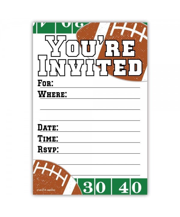 Football Party Invitations Count Envelopes