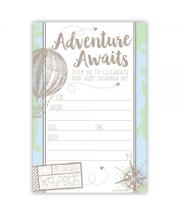 Adventure Travel Shower Invitations Envelopes