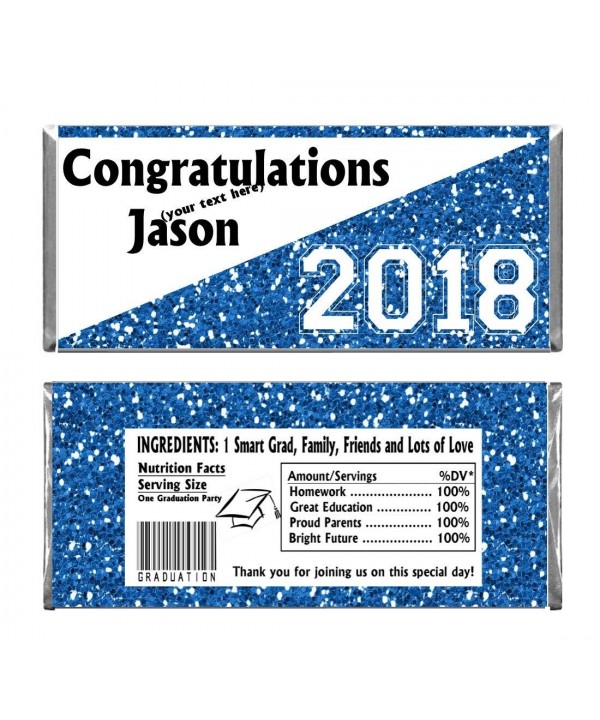 Blue Graduation Personalized Chocolate Wrappers