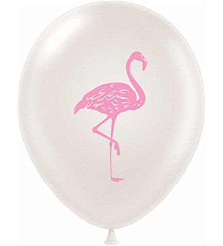 Flamingo Balloon Pearl White Biodegradable