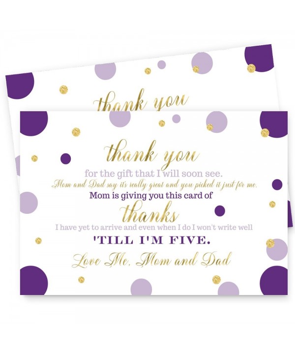 Purple Shower Postcard Thank 15pc