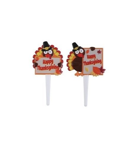 Thanksgiving Turkey Cupcake Picks pcs