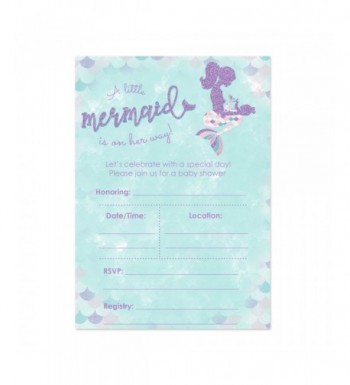 Mermaid Shower Invitations Purple Accents