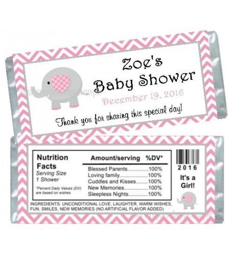 Personalized Elephant Shower Wrappers Favors