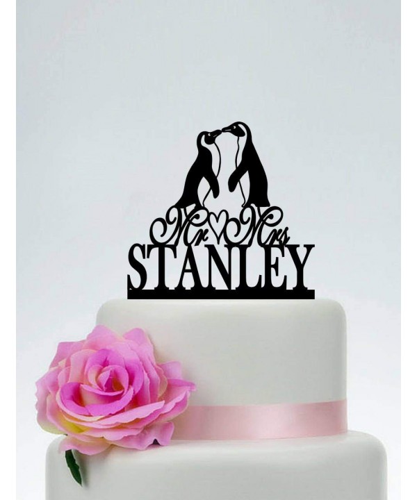 Penguin Personalized Silhouette Wedding Decortions