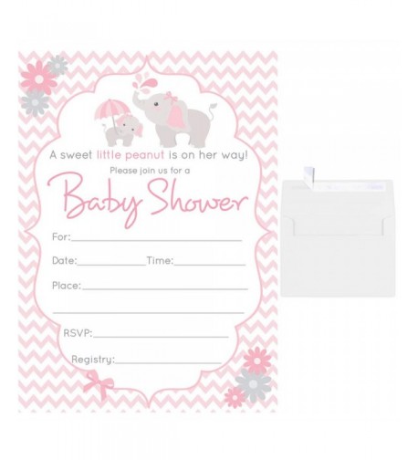 Blank Shower Invitations Elephant Envelopes