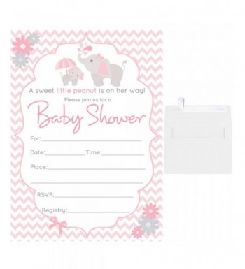 Blank Shower Invitations Elephant Envelopes